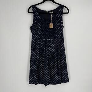 Fossil dress womens medium M navy blue giraffe zoo safai summer spring modest